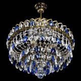 Люстра Грация №5 с подвесом под бронзу Синяя в Магнитогорске