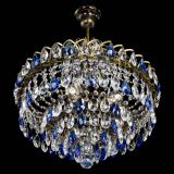 Люстра Грация №5 с подвесом под бронзу Синяя в Магнитогорске