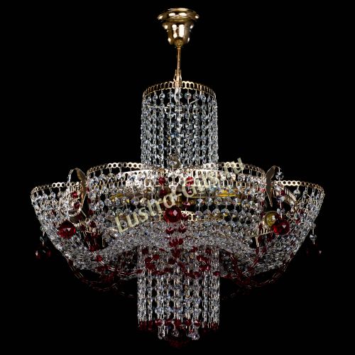 Люстра Камея №6 подвесная красная в Магнитогорске Гусь Хрустальный