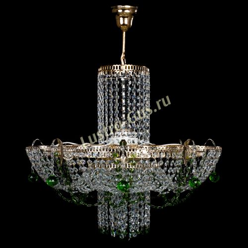 Люстра Камея №6 подвесная зеленая в Магнитогорске Гусь Хрустальный