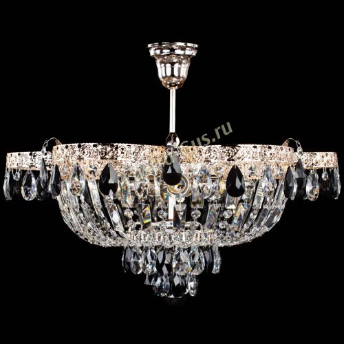 Люстра Камея Флора №5 с подвесом Черная в Магнитогорске Гусь Хрустальный