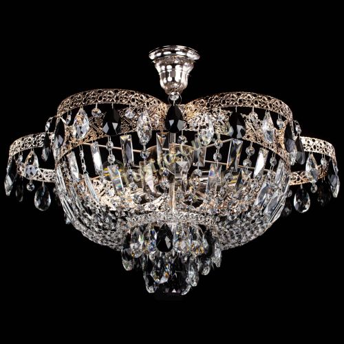 Люстра Камея Флора №5 с подвесом Черная в Магнитогорске Гусь Хрустальный