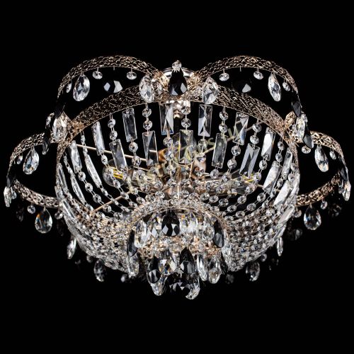 Люстра Камея Флора №5 с подвесом Черная в Магнитогорске Гусь Хрустальный