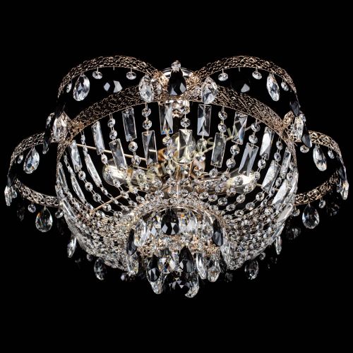 Люстра Камея Флора №5 с подвесом Черная в Магнитогорске Гусь Хрустальный