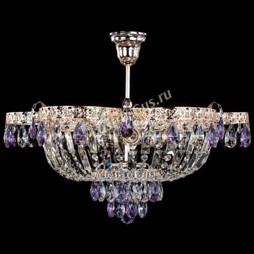 Люстра Камея Флора №5 с подвесом Фиолетовая в Магнитогорске Гусь Хрустальный