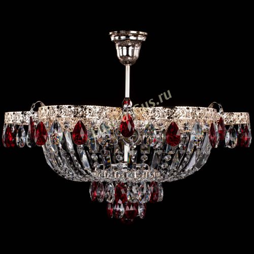 Люстра Камея Флора №5 с подвесом Красная в Магнитогорске Гусь Хрустальный