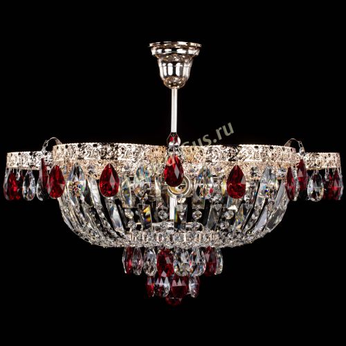 Люстра Камея Флора №5 с подвесом Красная в Магнитогорске Гусь Хрустальный