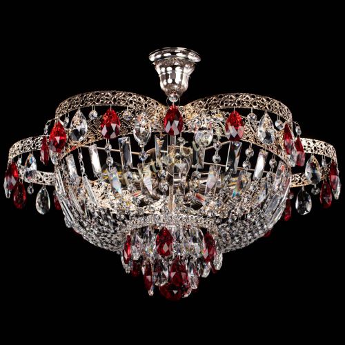 Люстра Камея Флора №5 с подвесом Красная в Магнитогорске Гусь Хрустальный