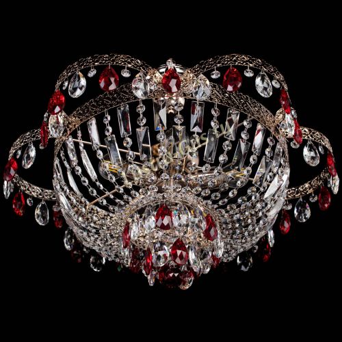 Люстра Камея Флора №5 с подвесом Красная в Магнитогорске Гусь Хрустальный