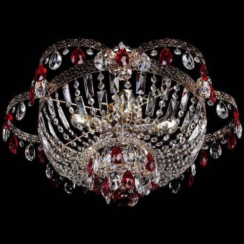 Люстра Камея Флора №5 с подвесом Красная в Магнитогорске Гусь Хрустальный