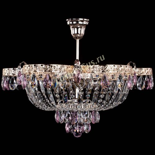 Люстра Камея Флора №5 с подвесом Розовая в Магнитогорске Гусь Хрустальный