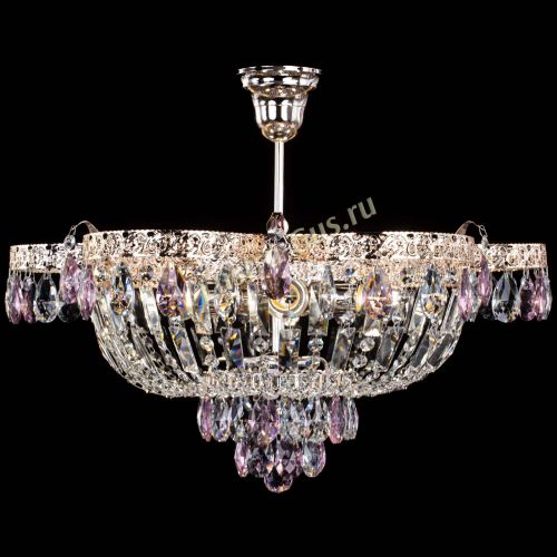 Люстра Камея Флора №5 с подвесом Розовая в Магнитогорске Гусь Хрустальный