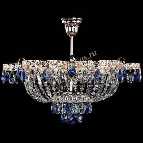 Люстра Камея Флора №5 с подвесом Синяя в Магнитогорске Гусь Хрустальный