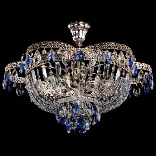 Люстра Камея Флора №5 с подвесом Синяя в Магнитогорске Гусь Хрустальный