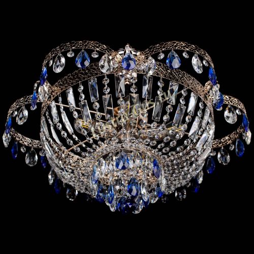 Люстра Камея Флора №5 с подвесом Синяя в Магнитогорске Гусь Хрустальный