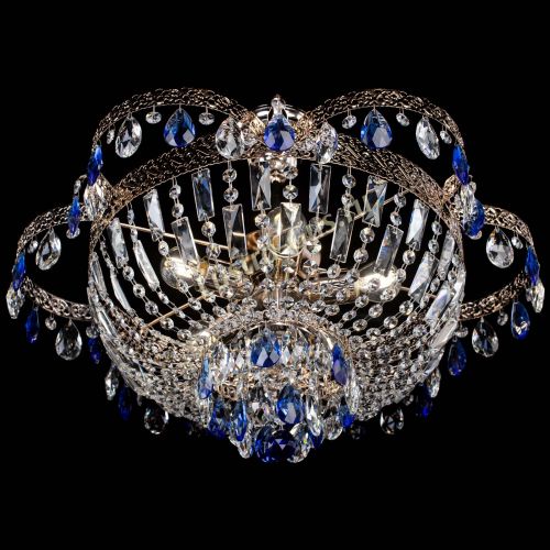 Люстра Камея Флора №5 с подвесом Синяя в Магнитогорске Гусь Хрустальный