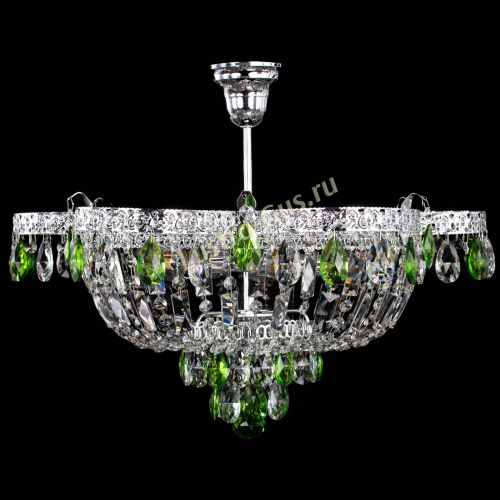 Люстра Камея Флора №5 с подвесом Зеленая в Магнитогорске Гусь Хрустальный