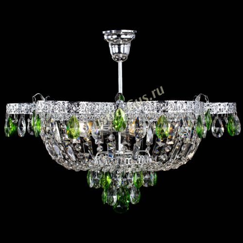 Люстра Камея Флора №5 с подвесом Зеленая в Магнитогорске Гусь Хрустальный