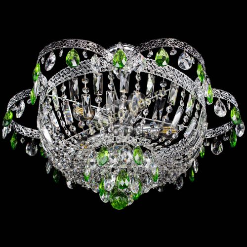 Люстра Камея Флора №5 с подвесом Зеленая в Магнитогорске Гусь Хрустальный