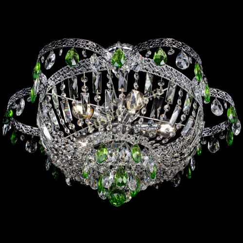 Люстра Камея Флора №5 с подвесом Зеленая в Магнитогорске Гусь Хрустальный