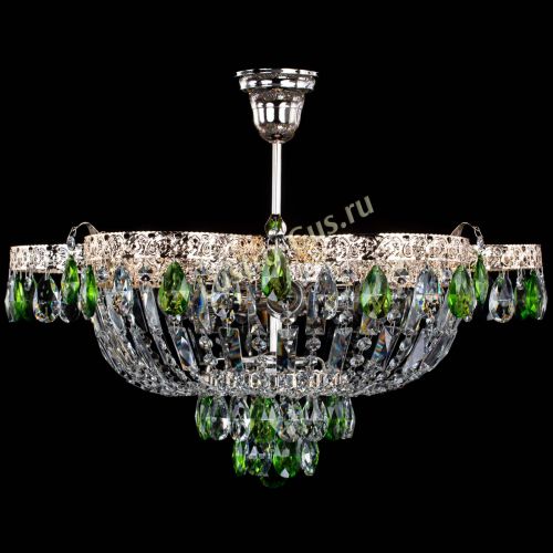 Люстра Камея Флора №5 с подвесом Зеленая в Магнитогорске Гусь Хрустальный