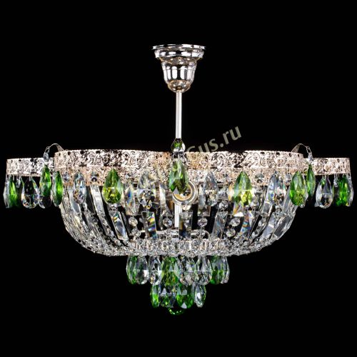 Люстра Камея Флора №5 с подвесом Зеленая в Магнитогорске Гусь Хрустальный