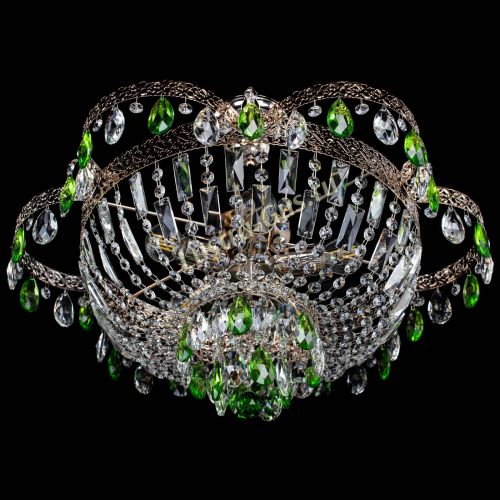 Люстра Камея Флора №5 с подвесом Зеленая в Магнитогорске Гусь Хрустальный