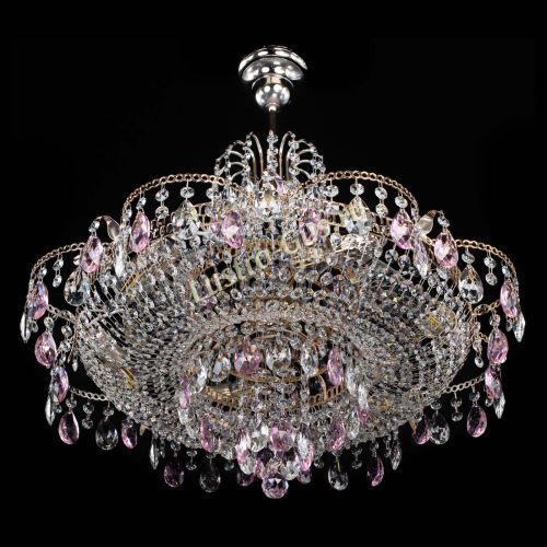 Люстра Камея журавлики №6 розовая в Магнитогорске Гусь Хрустальный