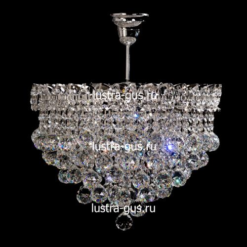 Люстра Капель-лепесток Шар 40 мм с подвесом в Магнитогорске Гусь Хрустальный