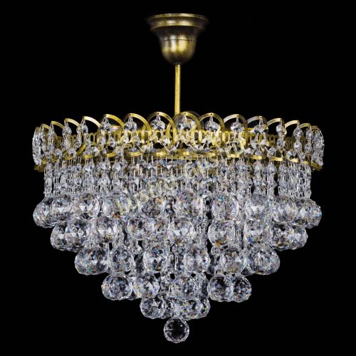 Люстра Капель Пирамида Шар 40 с подвесом под бронзу в Магнитогорске Гусь Хрустальный