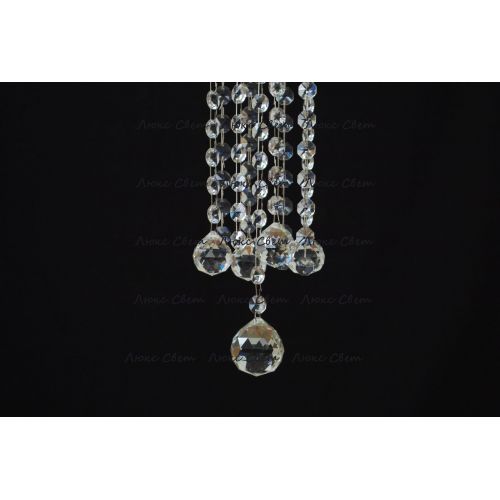 Люстра Капель 5 ламп шар 40 мм длинная в Магнитогорске Гусь Хрустальный