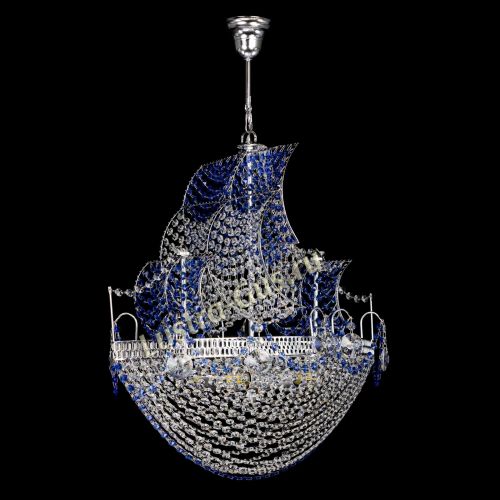 Люстра Каравелла №1 синяя в Магнитогорске Гусь Хрустальный