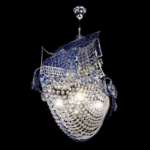 Люстра Каравелла №1 синяя в Магнитогорске Гусь Хрустальный