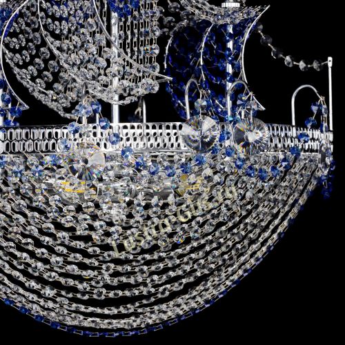 Люстра Каравелла №1 синяя в Магнитогорске Гусь Хрустальный