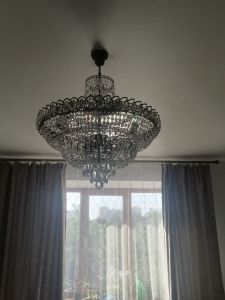 Люстра Хрустальный Каскад №8 с подвесом под бронзу в Магнитогорске отзыв и фото покупателя