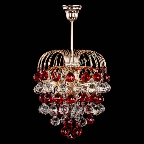 Люстра Хрустальные брызги шар 40 мм красная в Магнитогорске Гусь Хрустальный