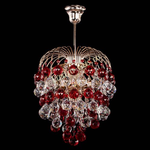 Люстра Хрустальные брызги шар 40 мм красная в Магнитогорске Гусь Хрустальный