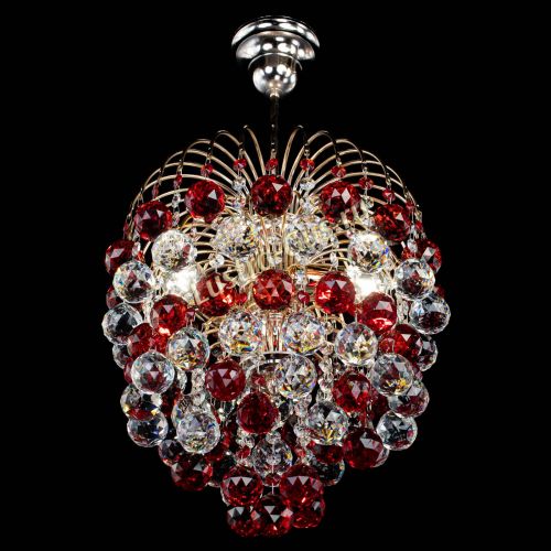Люстра Хрустальные брызги шар 40 мм красная в Магнитогорске Гусь Хрустальный