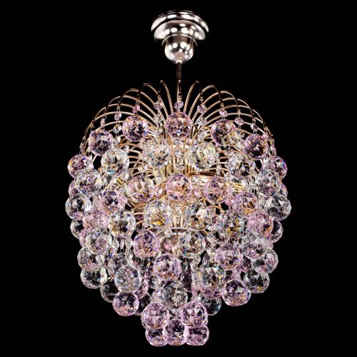 Люстра Хрустальные брызги шар 40 мм розовая в Магнитогорске Гусь Хрустальный