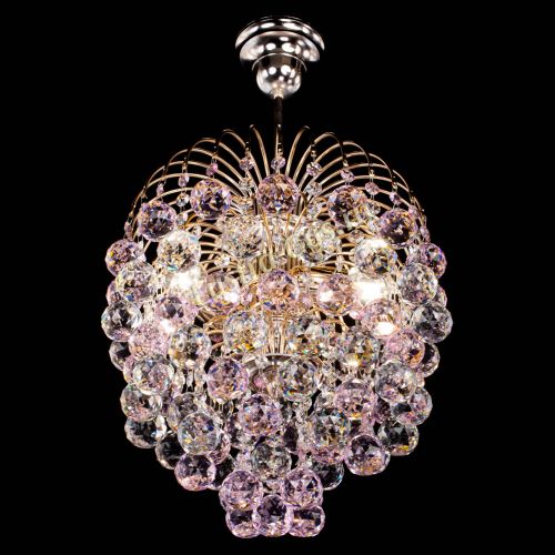 Люстра Хрустальные брызги шар 40 мм розовая в Магнитогорске Гусь Хрустальный