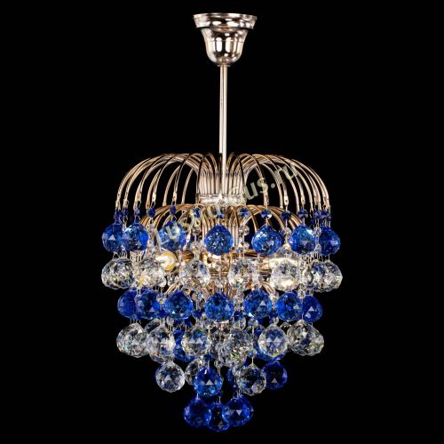 Люстра Хрустальные брызги шар 40 мм синяя в Магнитогорске Гусь Хрустальный