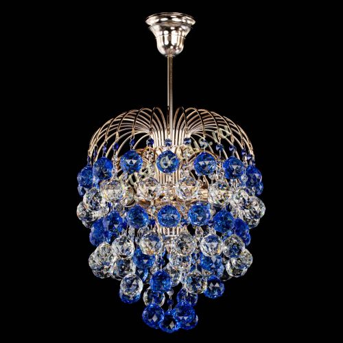 Люстра Хрустальные брызги шар 40 мм синяя в Магнитогорске Гусь Хрустальный