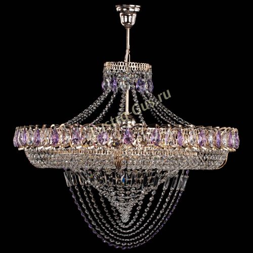 Люстра Кольцо Классика Веер №8 фиолетовая в Магнитогорске Гусь Хрустальный
