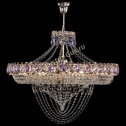 Люстра Кольцо Классика Веер №8 фиолетовая в Магнитогорске Гусь Хрустальный