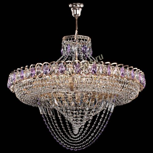 Люстра Кольцо Классика Веер №8 фиолетовая в Магнитогорске Гусь Хрустальный