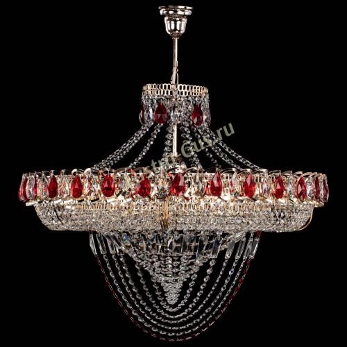 Люстра Кольцо Классика Веер №8 красная в Магнитогорске Гусь Хрустальный