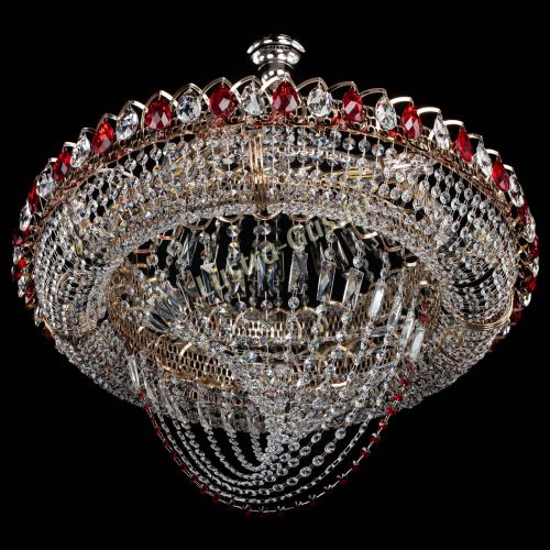Люстра Кольцо Классика Веер №8 красная в Магнитогорске Гусь Хрустальный