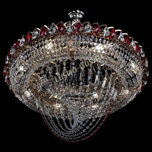 Люстра Кольцо Классика Веер №8 красная в Магнитогорске Гусь Хрустальный