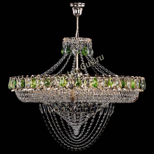 Люстра Кольцо Классика Веер №8 зеленая в Магнитогорске Гусь Хрустальный