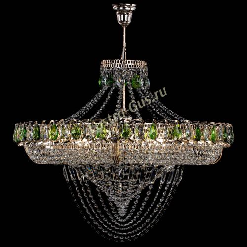 Люстра Кольцо Классика Веер №8 зеленая в Магнитогорске Гусь Хрустальный